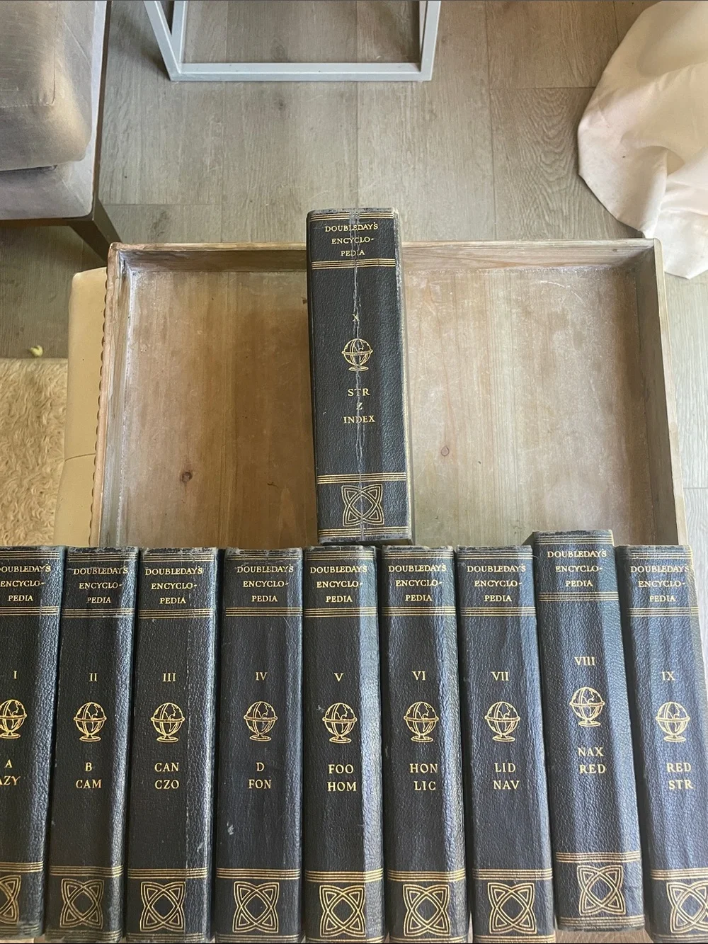 Classic Black Decorative Book Set - Doubleday's Encyclopedia ( all 10) - Picture 1 of 15